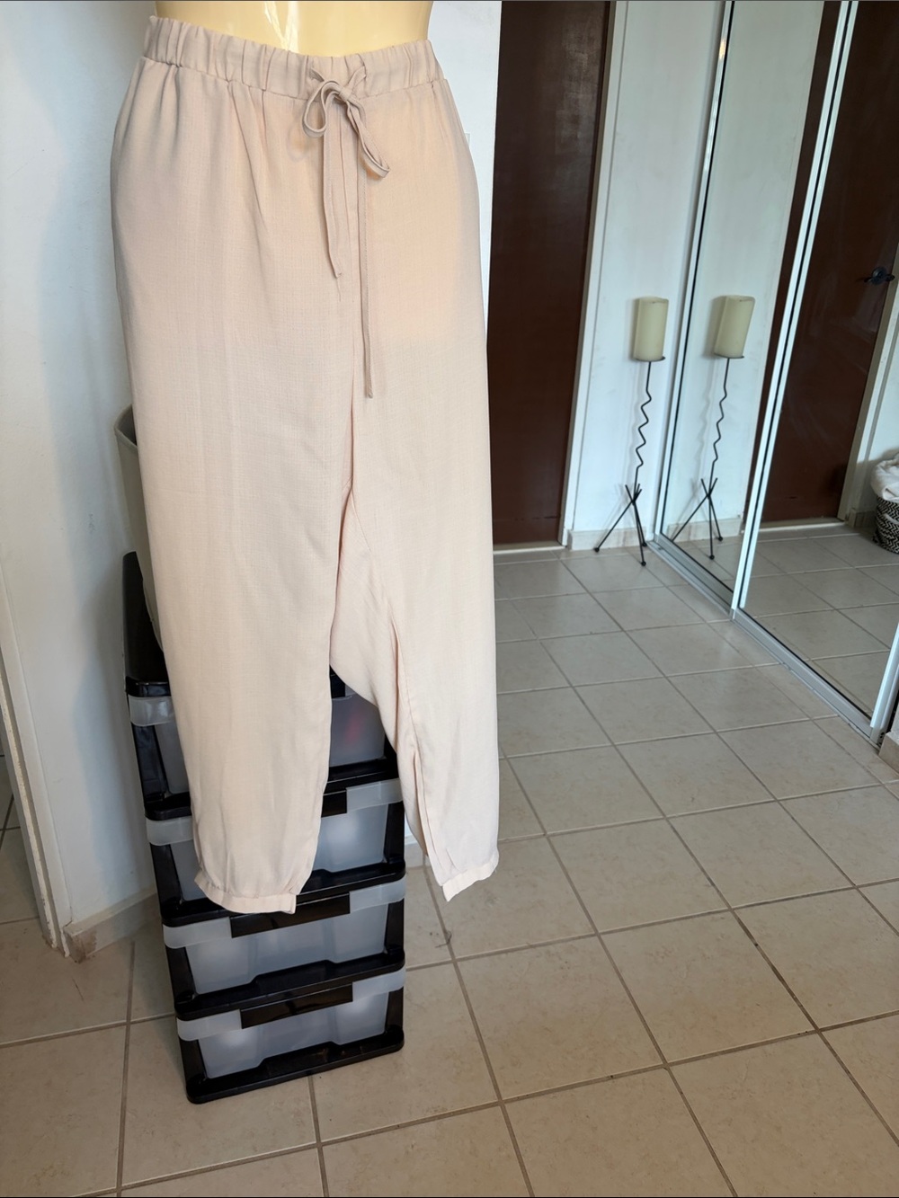 SHEIN Light Blush Drawstring Jogger Pants